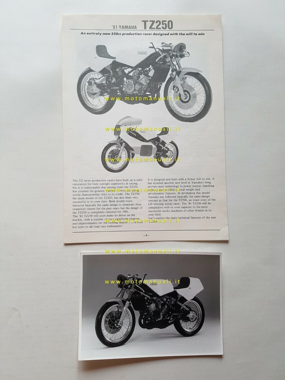 Yamaha TZ 250 GP Racing 1981 presentazione cartella stampa originale …