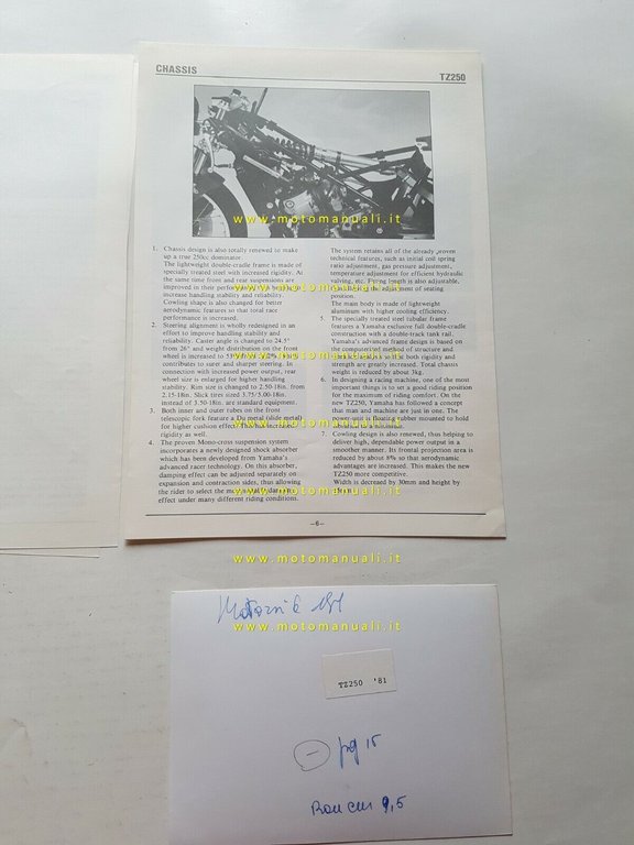 Yamaha TZ 250 GP Racing 1981 presentazione cartella stampa originale …