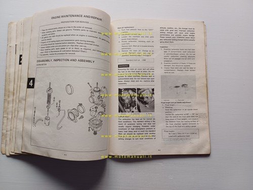 Yamaha TZ 250 J 1981 manuale officina originale INGLESE workshop …
