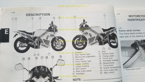 Yamaha TZR 250 2XW 1986 manuale uso manutenzione originale