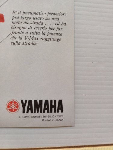 Yamaha V-MAX 1200 1986 depliant ITALIANO originale
