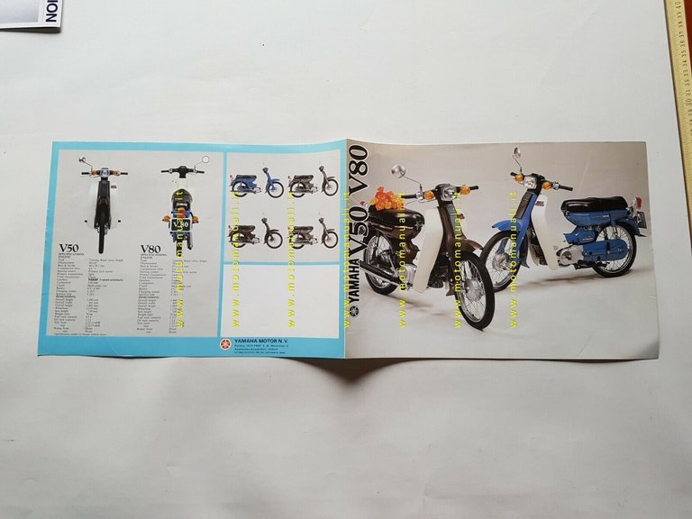 Yamaha V50 - V80 SCOOTER 1979 depliant originale INGLESE