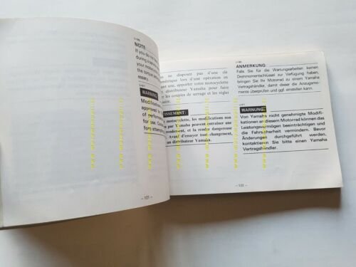 Yamaha XJ 600 51H 1984 manuale uso manutenzione INGLESE originale