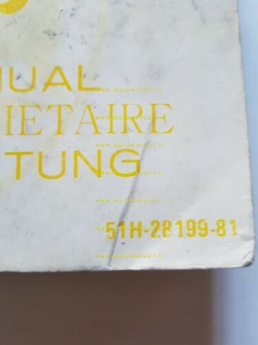 Yamaha XJ 600 51H 1984 manuale uso manutenzione INGLESE originale