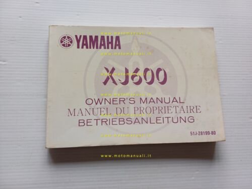 Yamaha XJ 600 51J 1985-86 manuale uso manutenzione originale INGLESE