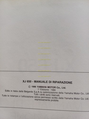 Yamaha XJ 650 1986 manuale officina riparazione ITALIANO originale