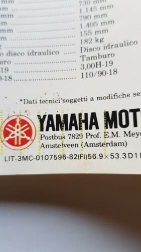 Yamaha XJ 750 650 550 400 1982 depliant moto italiano …