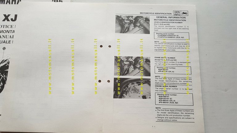 Yamaha XJ 900 S 1995 Service Information+manuale assemblaggio officina originale