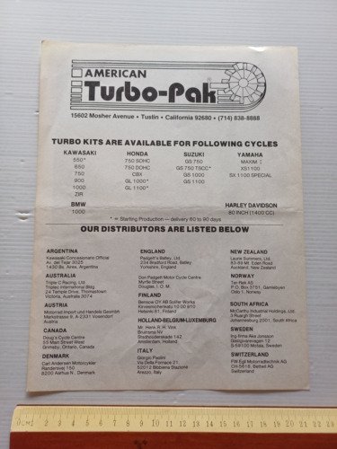 Yamaha XS 110 kit American Turbo-Pak anni 70 depliant USA …