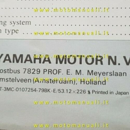 Yamaha XS 250 1979 depliant originale moto ENGLISH brochure