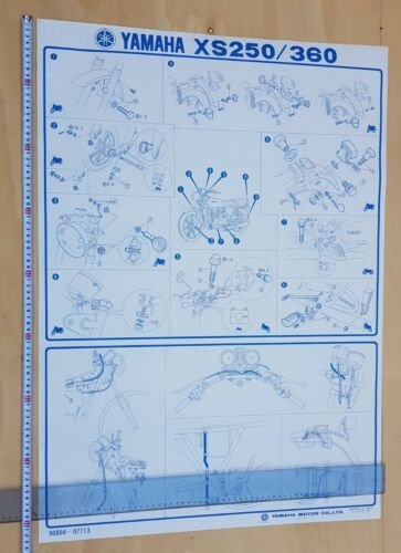Yamaha XS 250-360 1977 manifesto poster originale CONCESSIONARI no depliant