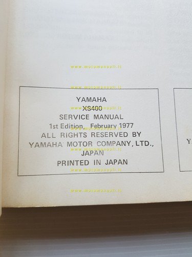 Yamaha XS 400 2A2 1977 manuale officina originale