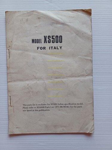 Yamaha XS 500 1974-75 varianti catalogo ricambi per ITALIA originale