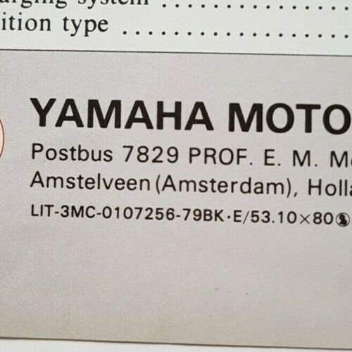 Yamaha XS 500 1979 depliant moto originale motorcycle brochure