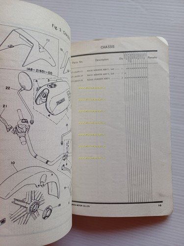 Yamaha XS 500 1H2 1977 varianti catalogo ricambi per Europa …