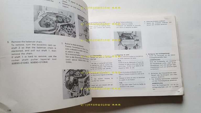 YAMAHA XS 500-B-C-D-E 1976 manuale officina INGLESE originale workshop manual