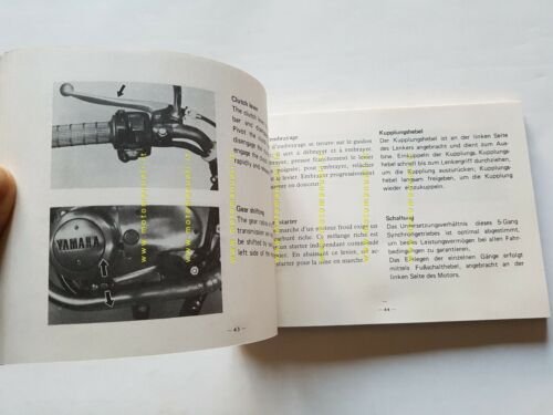 Yamaha XS 500 C 1H2 1976 manuale uso INGLESE originale …