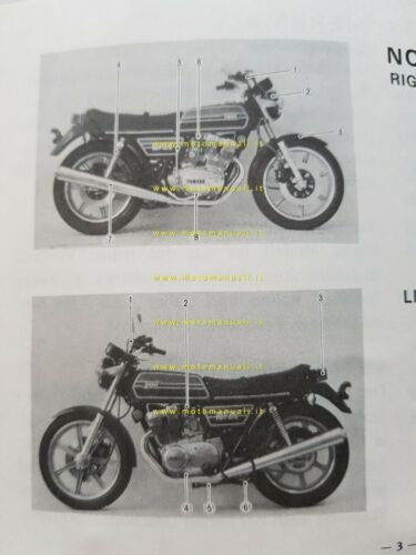 Yamaha XS 500 C 1H2 1976 manuale uso INGLESE originale …