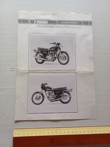 Yamaha XS 650 1975 2 foto da cartella stampa originali …