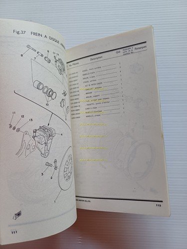 Yamaha XS 650 1T5 1977 VERSIONE PER LA FRANCIA catalogo …