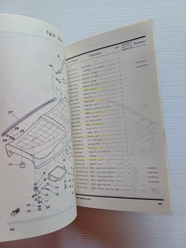 Yamaha XS 650 1T5 1977 VERSIONE PER LA FRANCIA catalogo …