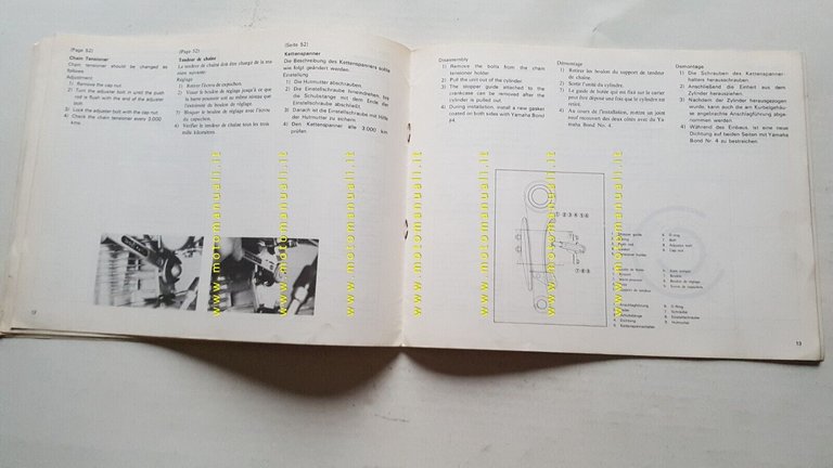 Yamaha XS 650 C 1975 varianti SUPPLEMENTO manuale officina base …