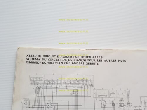 Yamaha XS 650 D 1T3 AGGIORNAMENTO 1976 manuale officina originale