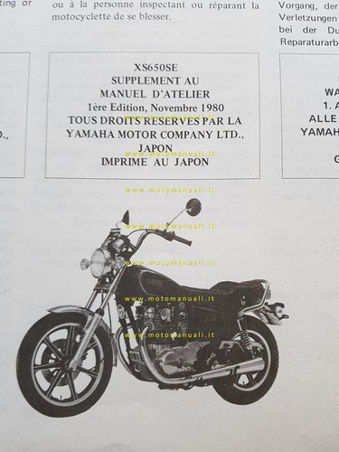 Yamaha XS 650 SE 5EG AGGIORNAMENTO 1981 manuale officina originale