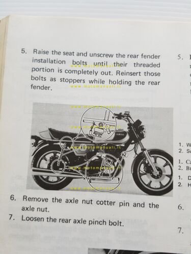 Yamaha XS 750 1T5 1976 manuale officina originale