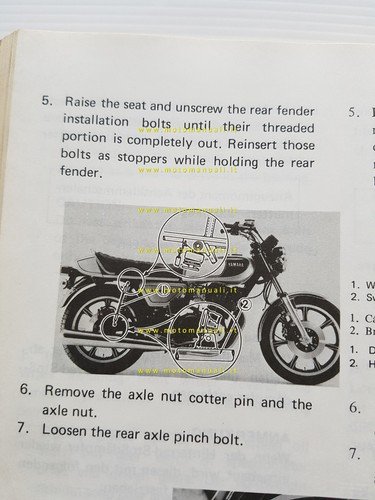 Yamaha XS 750 1T5 1976 manuale officina originale