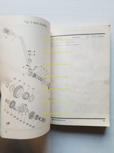 Yamaha XS 750 1T5 1978 catalogo ricambi originale spare parts …