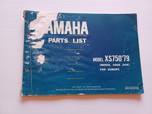 Yamaha XS 750 3G9 1979 catalogo ricambi originale spare parts …