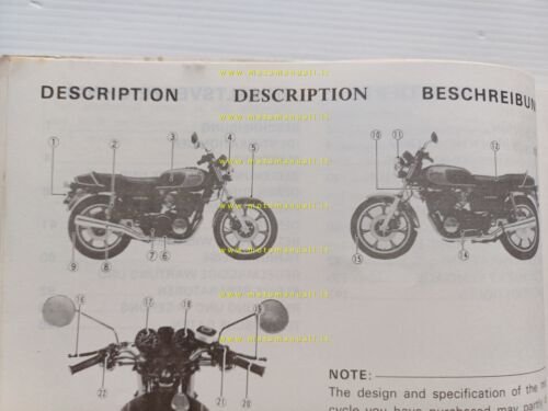Yamaha XS 850 4E2 1979-80 manuale uso manutenzione libretto originale