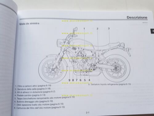 Yamaha XSR MTM 690 B34 2015 manuale uso manutenzione libretto …