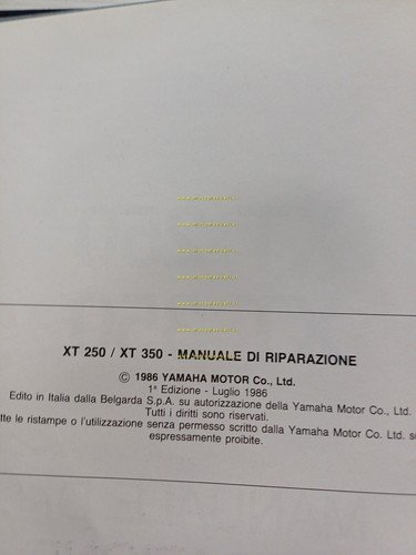 Yamaha XT 350 - 250 1986 manuale officina riparazione ITALIANO …