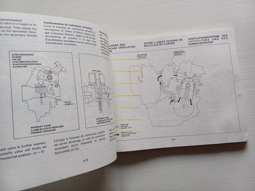 YAMAHA XT 400 - 550 1982 manuale officina INGLESE originale …