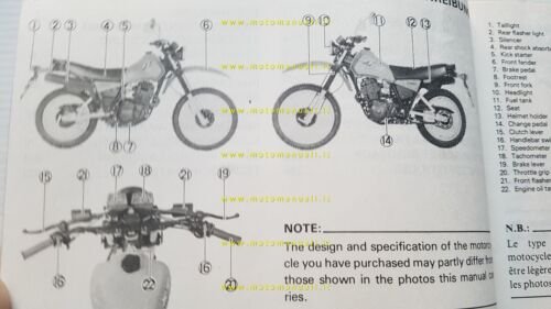 Yamaha XT 400 - XT 550 5Y6 1982-83 manuale uso …