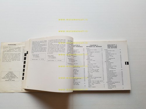 Yamaha XT 500 1N5 1976 manuale officina originale