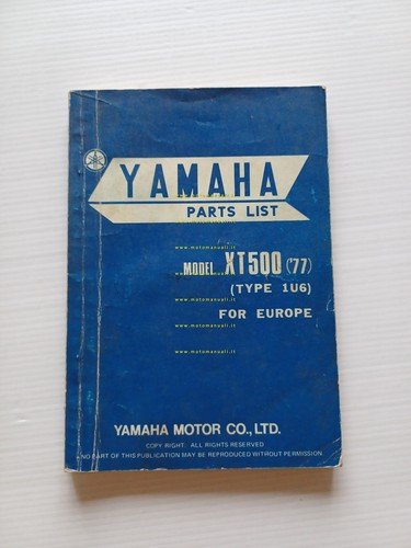 Yamaha XT 500 1U6 1977 catalogo ricambi originale spare parts …