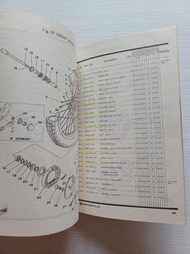 Yamaha XT 500 1U6 1977 catalogo ricambi originale spare parts …