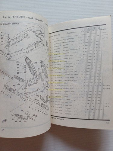 Yamaha XT 500 1U6 1977 catalogo ricambi originale spare parts …