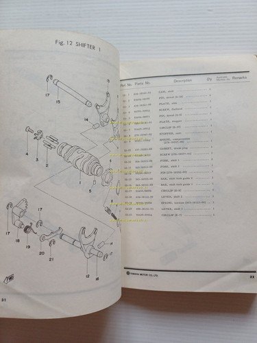 Yamaha XT 500 1U6 1977 catalogo ricambi originale spare parts …