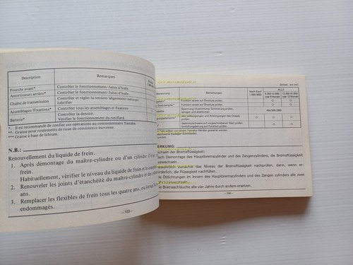 YAMAHA XT 600 43F 1983-84 manuale uso originale INGLESE FRANCESE …