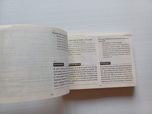 YAMAHA XT 600 43F 1983-84 manuale uso originale INGLESE FRANCESE …