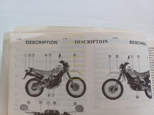 YAMAHA XT 600 43F 1983-84 manuale uso originale INGLESE FRANCESE …