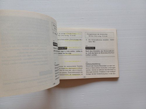 YAMAHA XT 600 43F 1983-84 manuale uso originale INGLESE FRANCESE …