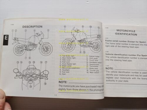 Yamaha XT 600 500 Z 3AJ 1989 manuale uso manutenzione …
