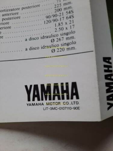 Yamaha XT 600 E 1990 depliant italiano moto originale brochure