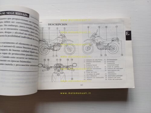 Yamaha XT 600 L 3YP 1991 manuale uso manutenzione libretto …