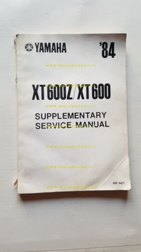 Yamaha XT 600 Z - XT 600 1984 AGGIORNAMENTO manuale …